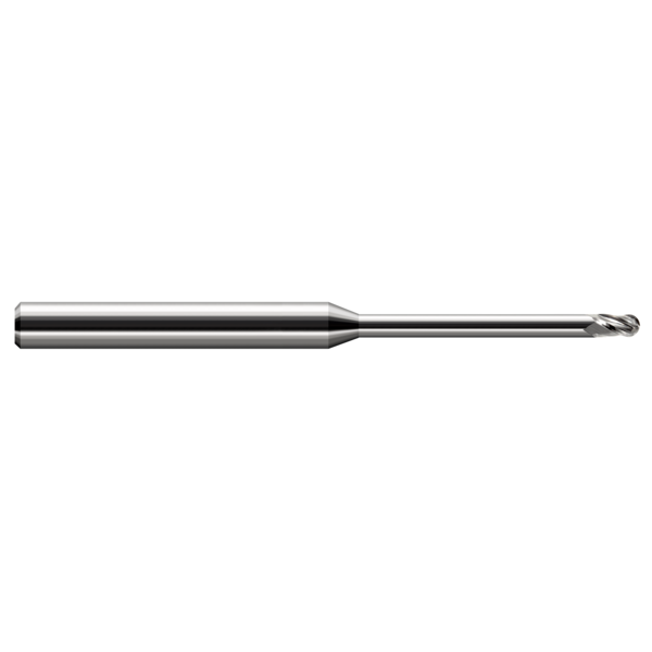 Harvey Tool Miniature End Mill - Ball - Long Reach, Stub Flute, 0.0450" 35645